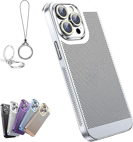 Funda para teléfono con disipación de calor galvanoplastia, nueva carcasa protectora de agujeros finos para iPhone 14 13 12 11 Pro Max (para