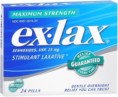 Ex-lax píldoras máxima resistencia 24cada uno (Pack de 4)