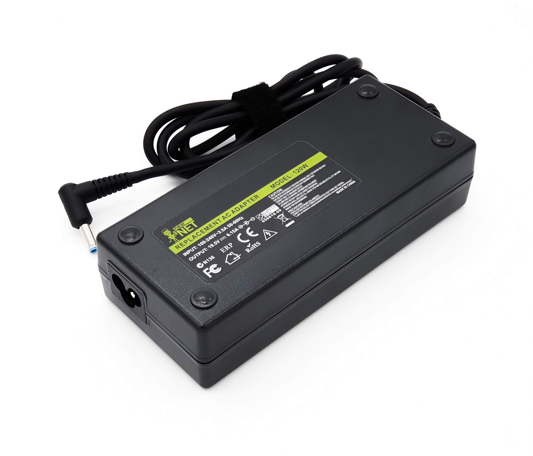 New Net - Alimentatore Caricatore Caricabatteria da 19.5V 6.15A 120W compatibile con Notebook HP 608426-001 609941-001 644699-003 645156-001 [4.5x3.0mm]