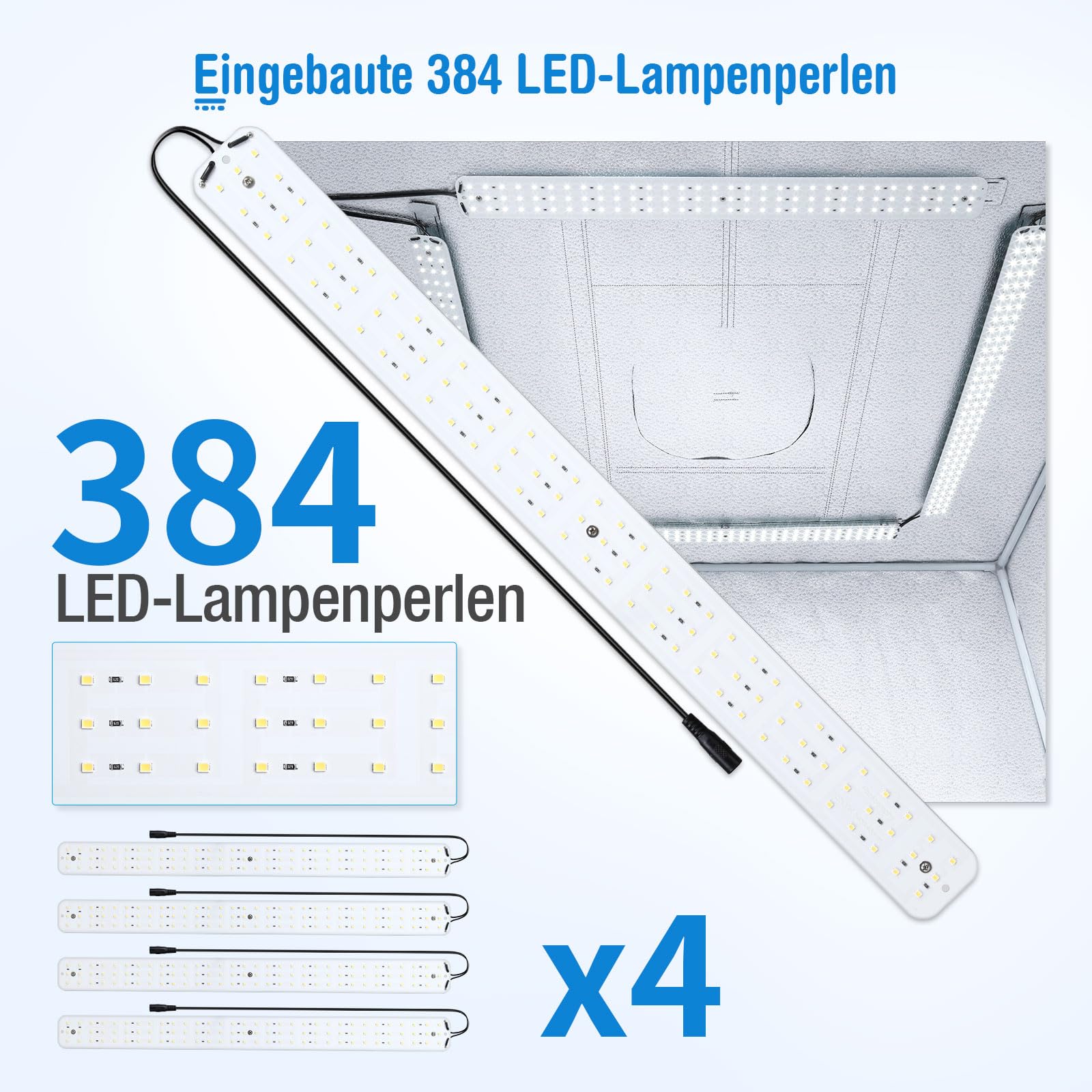 OMBAR Caja de Luz Estudio Fotográfico Portátil 100x100x100cm Caja de Fotografía con 4 Tiras Panel 384 Cuentas LED Luz Estidio Fotográfico con 5500K-6000K 3 Fondos de Fotografía(Negro Blanco BLU)