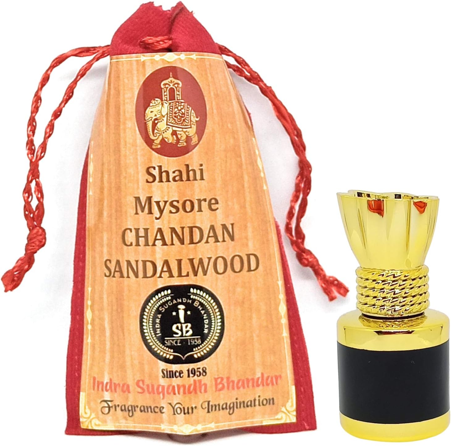 INDRA SUGANDH BHANDAR World Best SANDAL Attar Shahi Mysore Chandan Attar For Men 10ml Roll On 48 Hours Long Lasting Original Chandan Itra/itar/ittar Fancy Pack