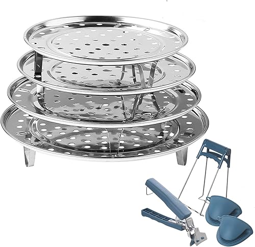 xyadyhz Vaporizador de acero inoxidable para cocinar, soporte multiusos para olla de valor, olla a presión y enlatado, ideal para tamales, verduras,