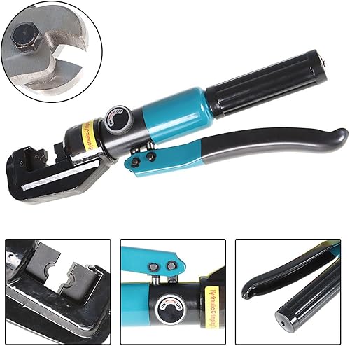 Miniatura 3 de Herramienta hidráulica de mano de 10 toneladas con 9 pares de troqueles y cortador de cables para accesorios de barandilla de cable de acero