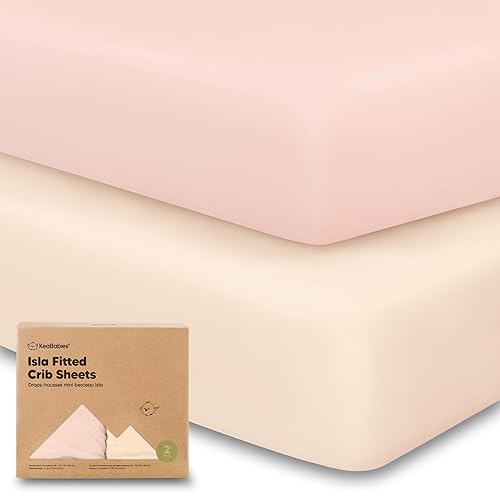 KeaBabies Paquete de 2 sábanas para cuna de bebé para niño y niña, 52x28 viscosa derivada de bambú, sábana para cama de niño pequeño, neutra, funda