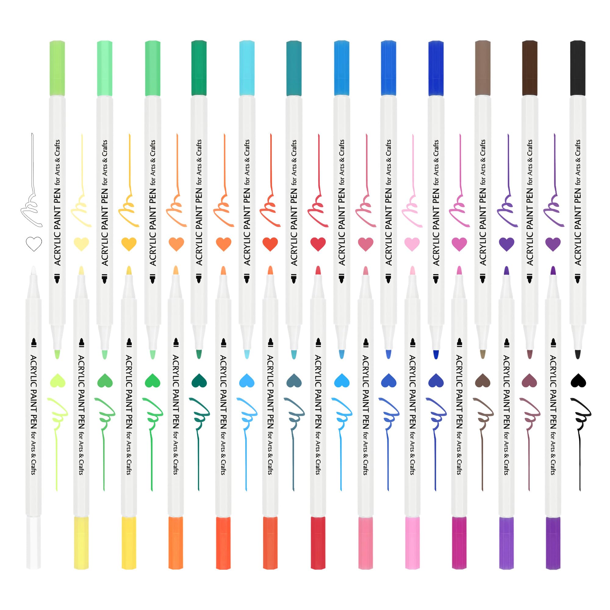 TBC The Best Crafts Acrylstifte für Steine Wasserfest, 24 Farben, Acrylstifte Wasserfest, Steine Bemalen Stifte, Acrylic Paint Marker, Glasmalstifte für Leinwand, Holz, Ostergeschenke Kinder