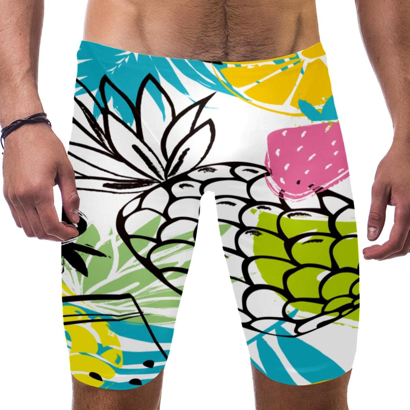 Jammers de natación para hombre con patrón colorido de secado rápido bañador cómodo 7