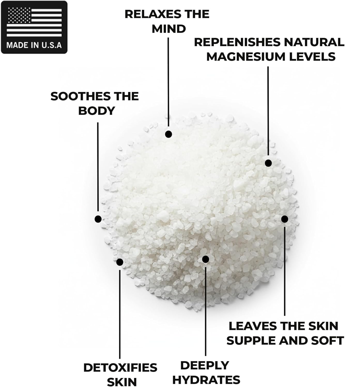 Pure Dead Sea Magnesium Flakes Clarity Soak – Relaxing & Replenishing 14oz Bath Soak –Infused with Natural Oils for Muscle Recovery