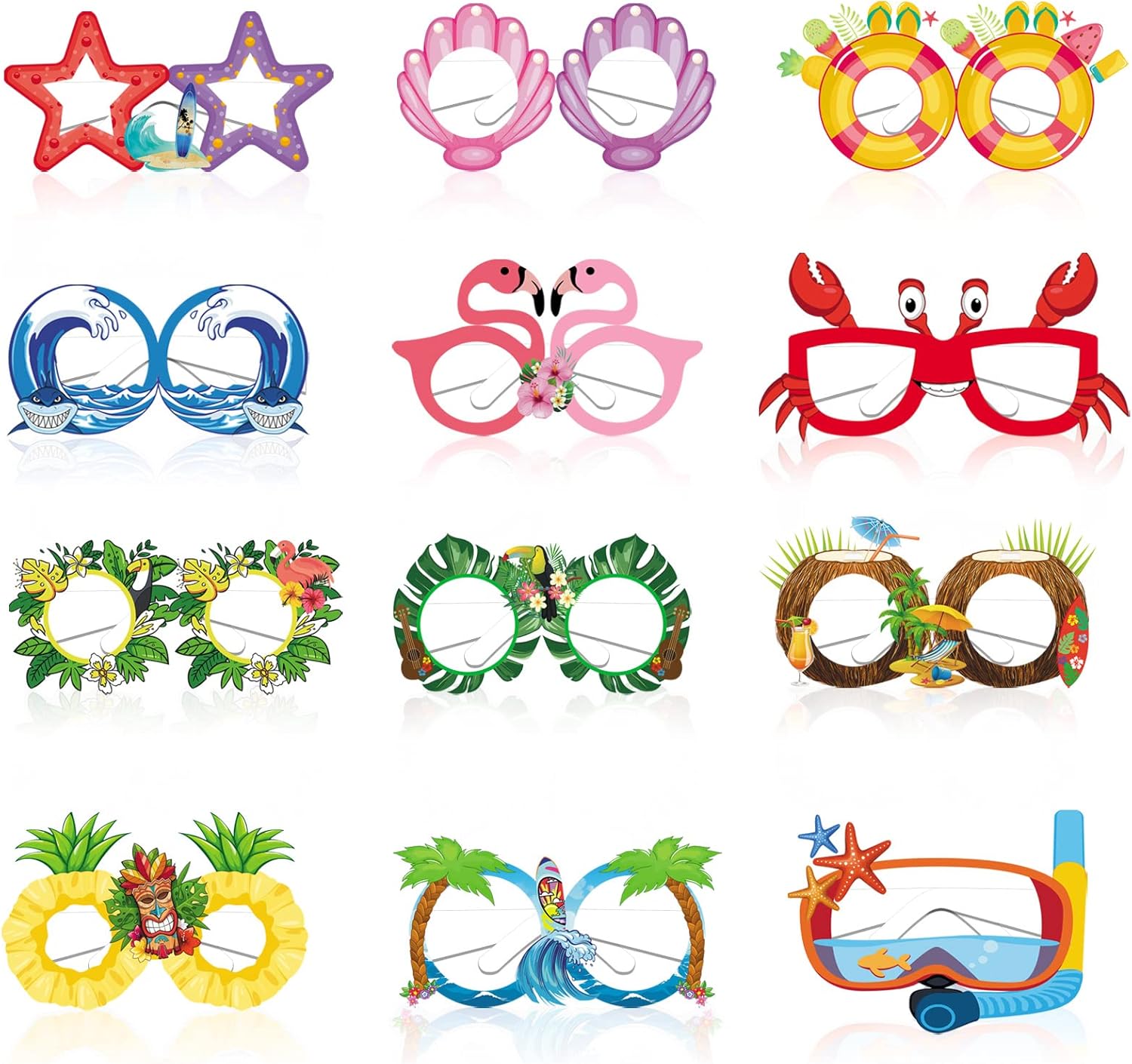 Konsait 24 Pcs Luau party Decorations Glasses for Kids