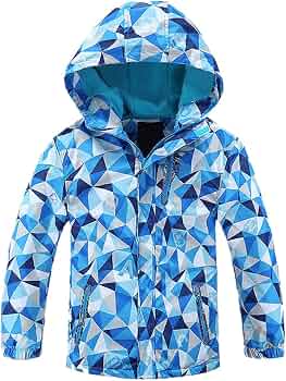 Echinodon Veste Doublée Enfant Garçon - Veste Extérieure Imperméable Coupe-Vent Randonnée Mi-Saison