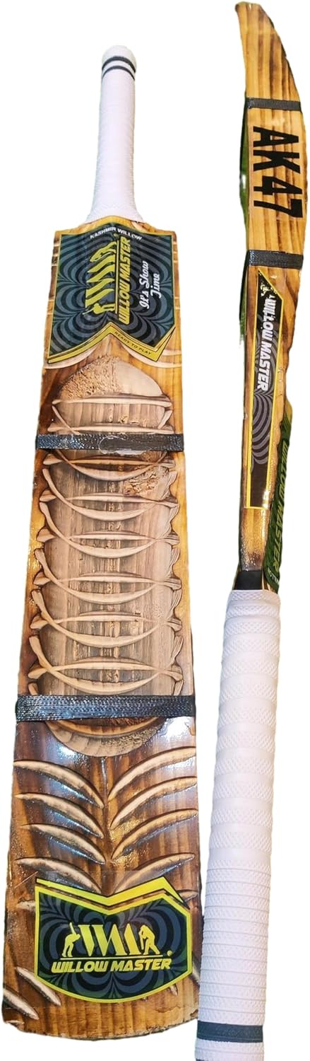 Willow Master AK47 Malhar Hard Tennis Cricket Bat – Kashmir Willow Lightweight Bat (1 kg) for Tennis Ball Cricket | Full S...