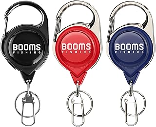 Booms Fishing RG1 カラビナ式ピンオンリール キーリール 3個