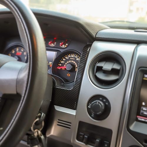 Miniatura 5 de Voodonala Para Ford F150 Dash Cover Dashboard Accesorios decorativos para F150 2009-2014 (fibra de carbono)