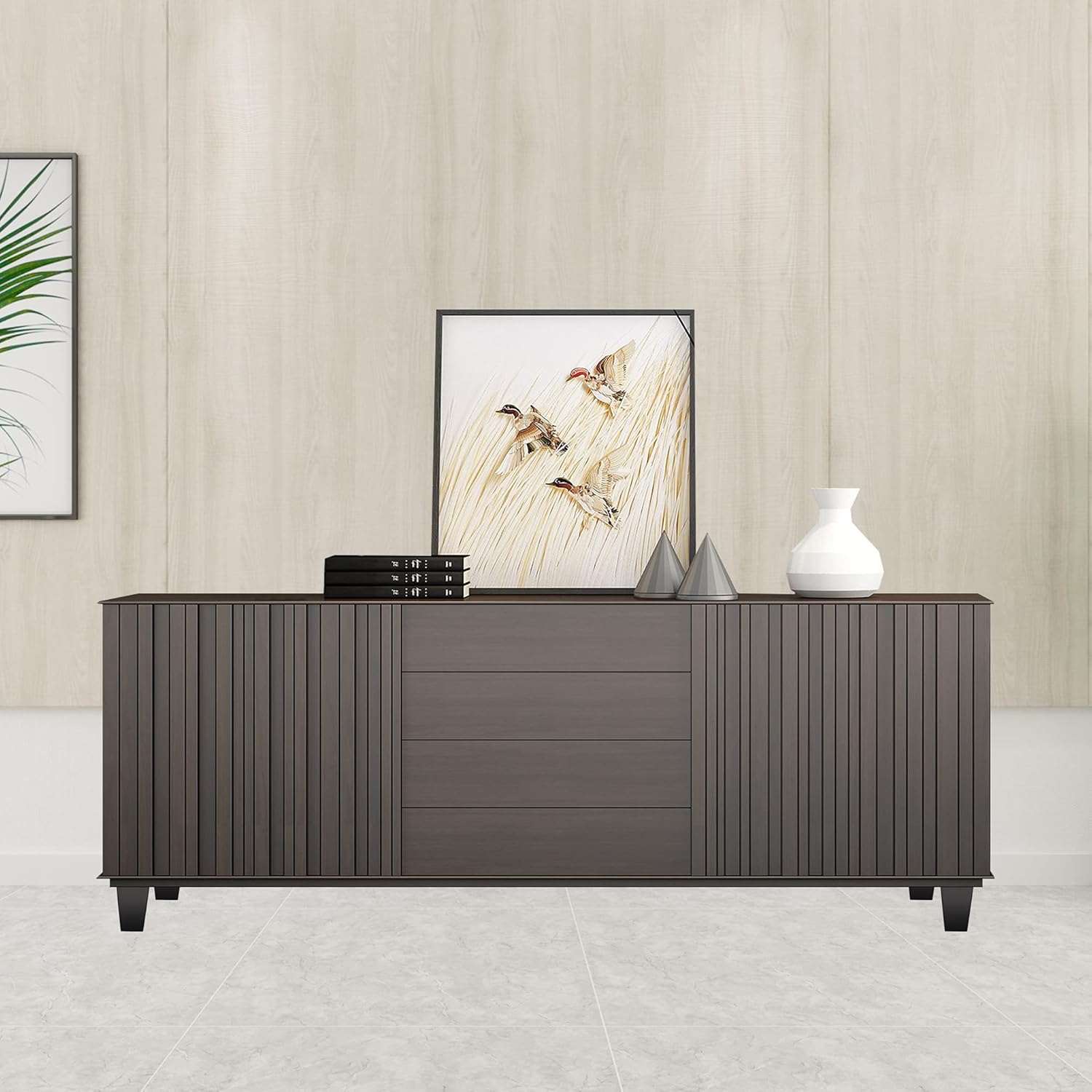 SHANJUE Wood Furniture Legs 5 inch Sofa Legs Pack of 4,Black Square Couch feet Mid Century Chair Legs,Sofa Replacement Parts,for Dresser, Sideboard, Recliner, Coffee Table