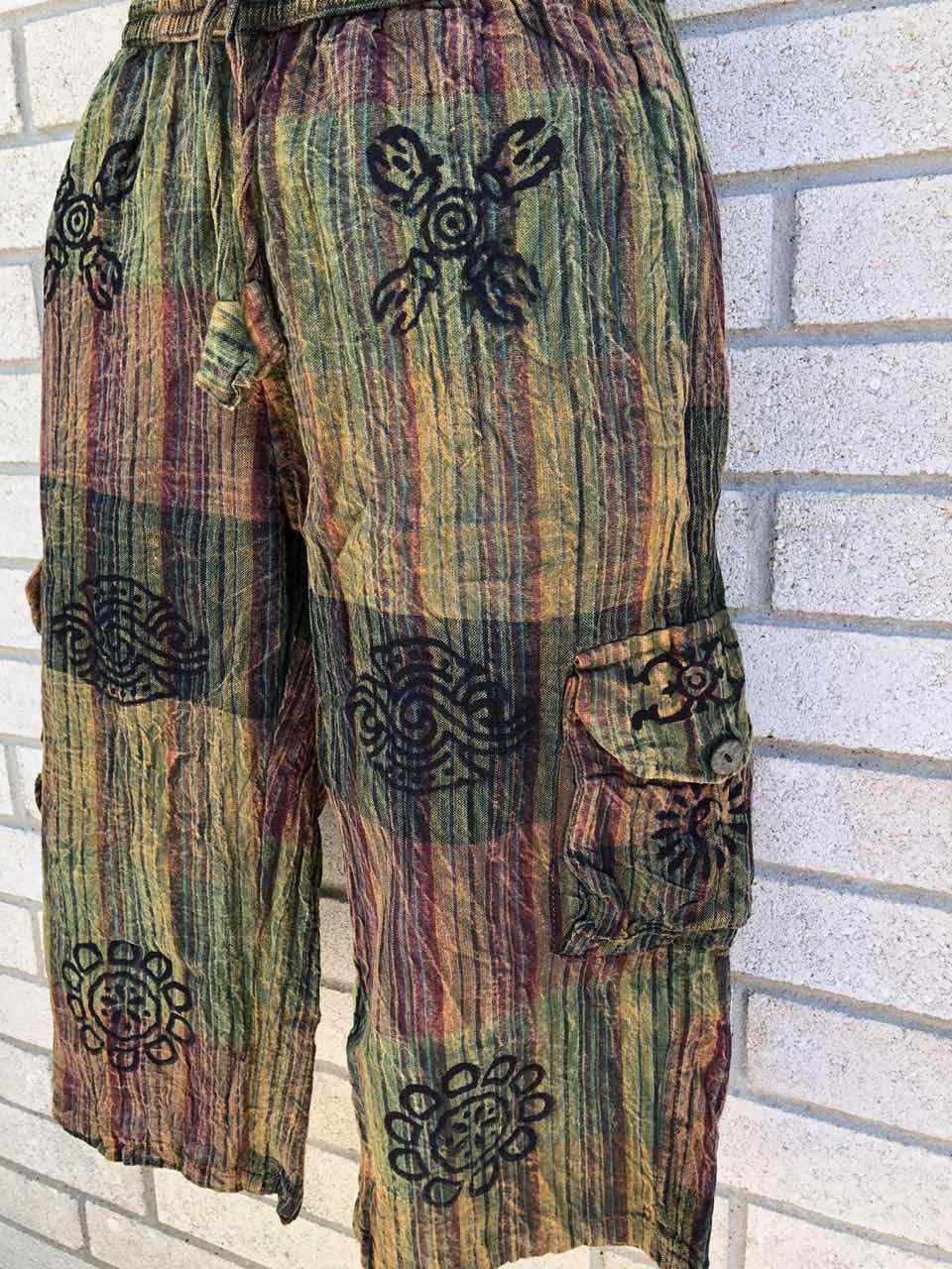 Karma Handicrafts Patchwork UNISEX Cotton Shorts Hippy Trouser Yoga Half Pants Festival Nepal SP4