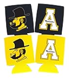Sport Your Gear NCAA Officially Licensed Appalachian State Mountaineers App State Can Hugger Insulated Neoprene Drink Sleeve for 12 oz Cans & Bottles Tailgating Fan Gear Sports Gifts 4 Pack