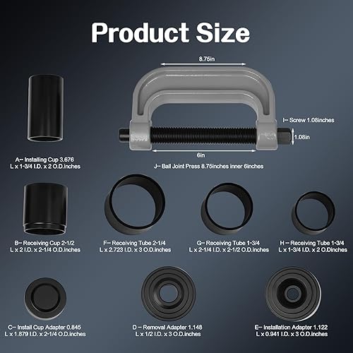 Miniatura 4 de 8milelake 10pcs Ball Joint RemovalHerramienta de instalación con adaptadores de 4Wheel Drive