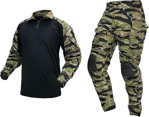 Miniatura 8 de IDOGEAR Conjunto de uniformes de combate G3 para hombre con rodilleras y coderas, ropa de camuflaje