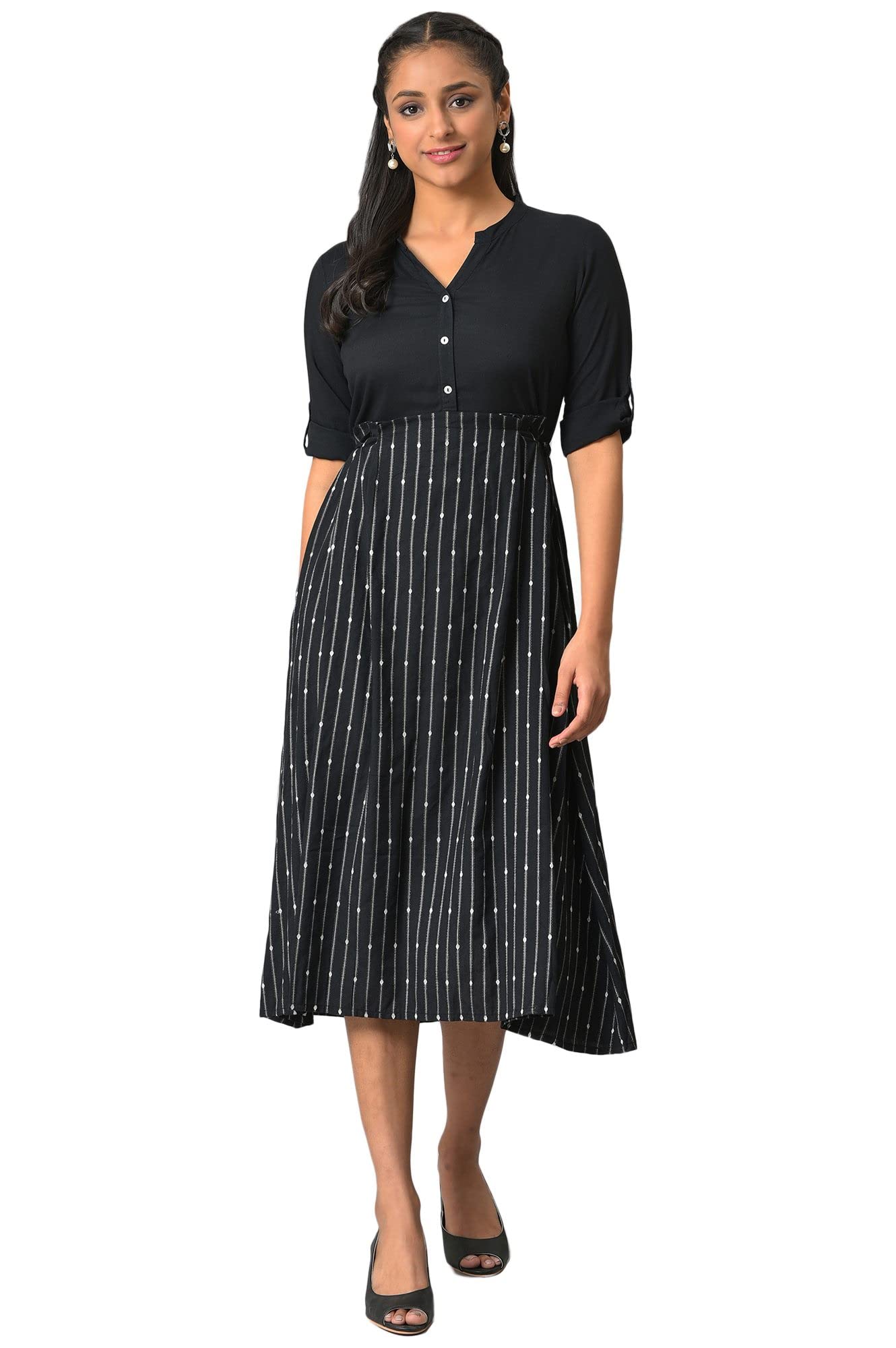 aurelia Women's Fit and Flare Midi Dress-picture-17
