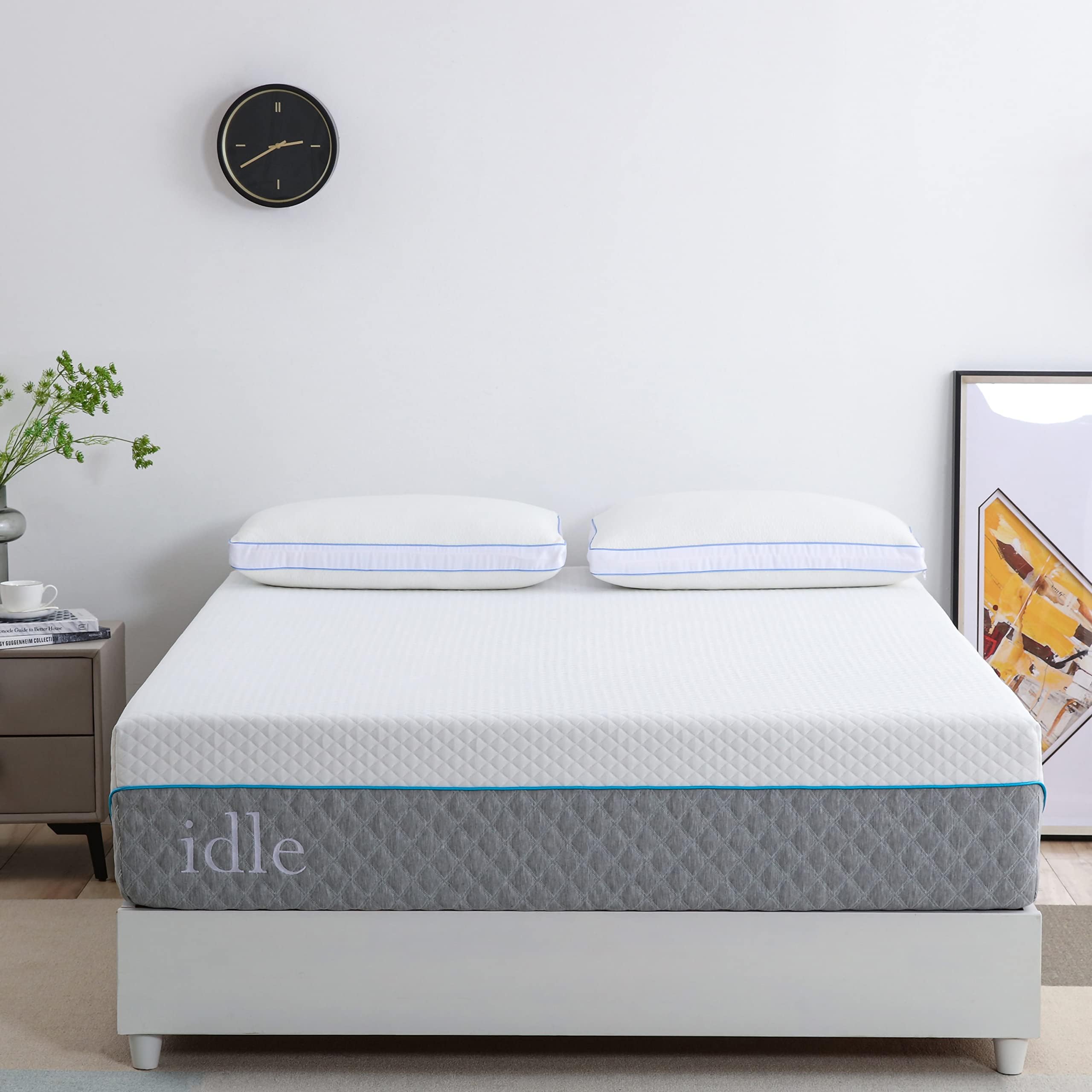 AirdownCalifornia King Hybrid Mattress in a Box, 12 Inch California King Size Mattress Cool Gel Foam Infused Bamboo Charcoal, Pocket Innersprings Mattress Cal King for Motion Isolation, Medium