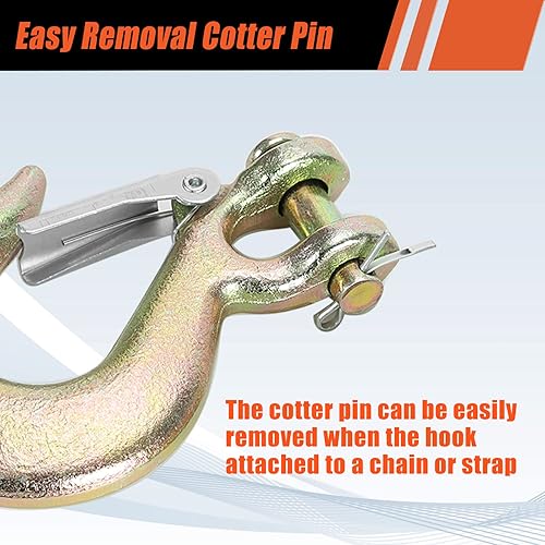 Miniatura 4 de Gancho deslizante de horquilla de 38 pulgadas con pestillo, gancho de cadena de acero forjado G70 adecuado para cadena de alta resistencia para