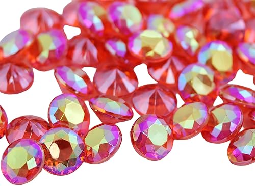 Vista 25 de Allstarco 200 unidades de 0.472 pulgadas (0.472 in) color rosa AB quilates acrílico diamante confeti AB revestimiento para mesa dispersión Rosa Ab