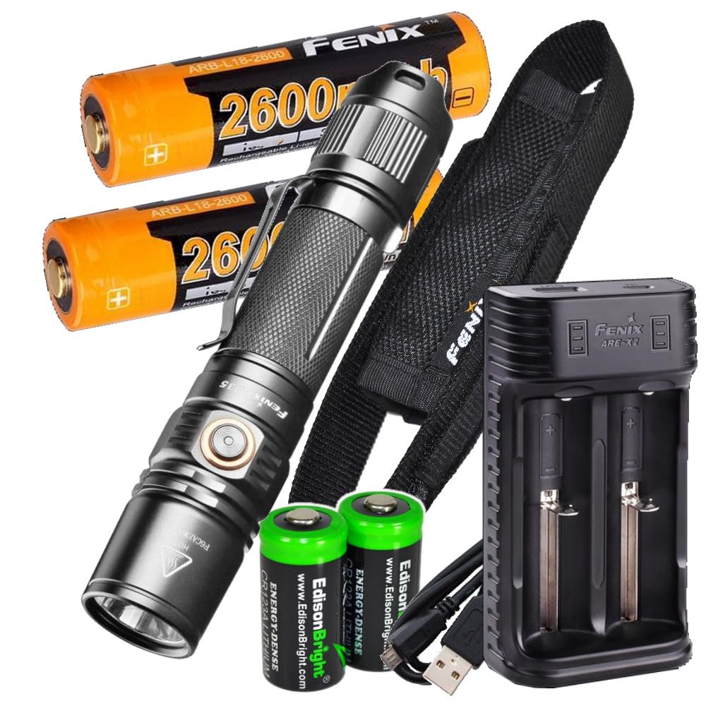 Fenix PD35 V2.0 1000 Lumen Tactical Flashlight with 2 X