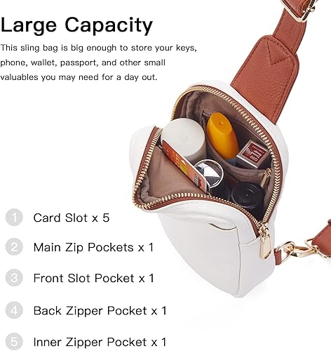 Miniatura 2 de Telena Riñonera pequeña para mujer, de cuero, cangureras, bolsa de pecho para mujer