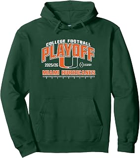 Miami Hurricanes College Football Playoff CFP 2025-26 Green Pullover Hoodie