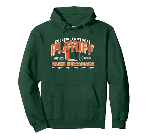 Miami Hurricanes College Football Playoff CFP 2025-26 Green Pullover Hoodie