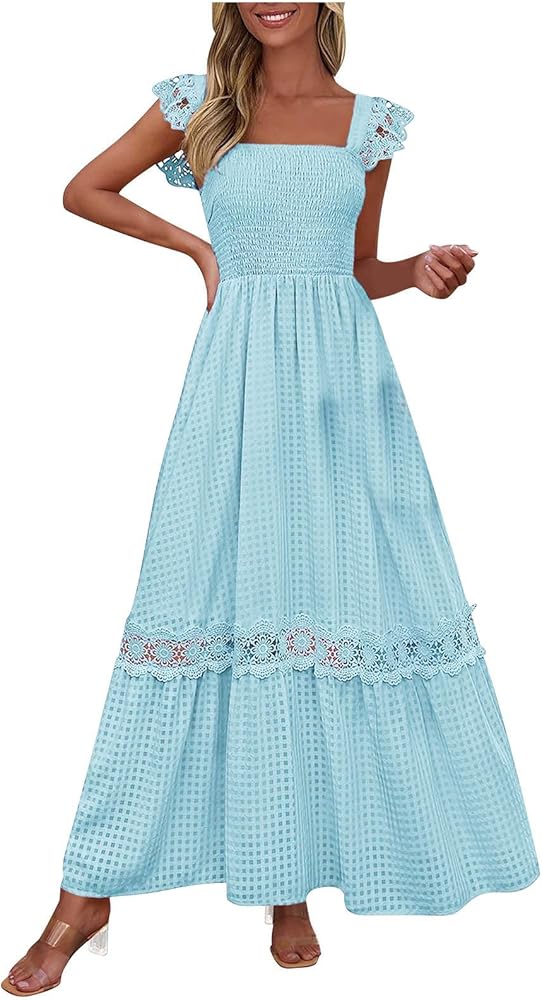 slim fit dress slacks Evelyn Smocked Midi Dress main image 1