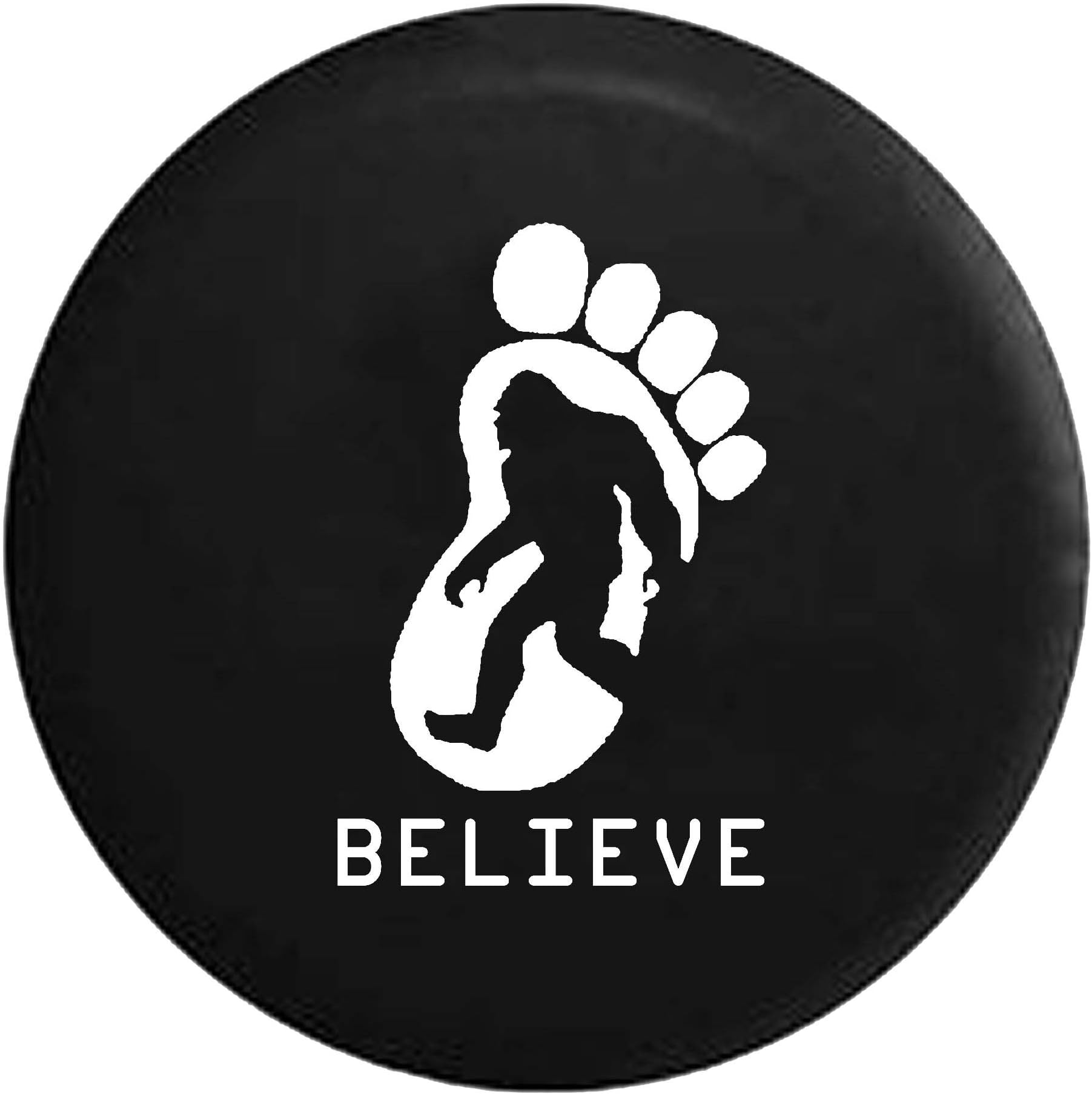 American Educational ProductsBigfoot Sasquatch Yeti Believe Spare Tire Cover OEM Vinyl Black 28-29 in