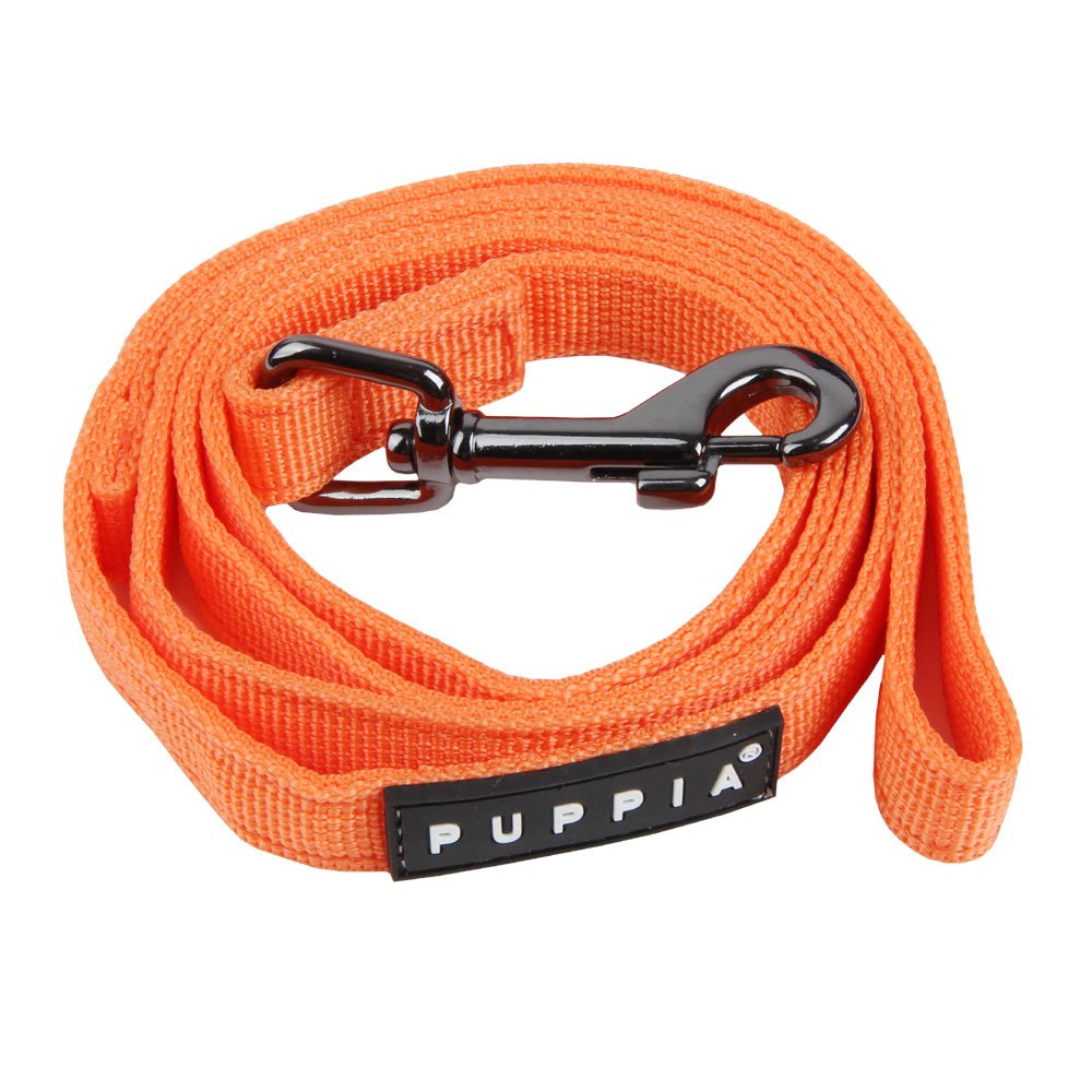 Puppia Two Tone Dog Lead Strong Durable Comfortable Grip Walking Training Leash for Small & Medium Dog, Orange, Small