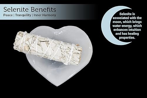 Miniatura 5 de Soul Sticks Cuenco de selenita relleno de 4 pulgadas con piedra semicristal y curativa, cuenco decorativo de selenita pura, carga de cristal de