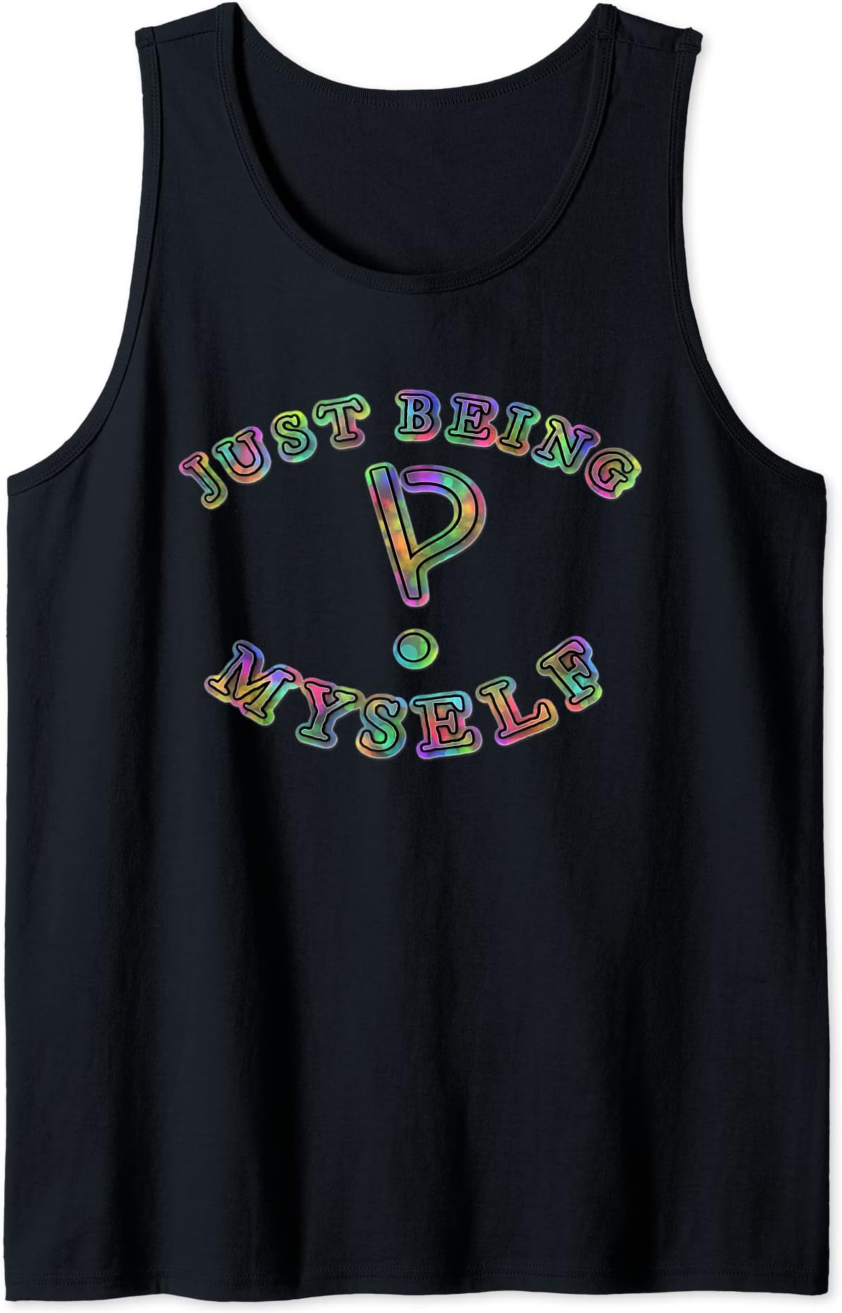 Interrobang by RJFJust Being Myself Interrobang Rainbow Bokeh Word Art Tank Top