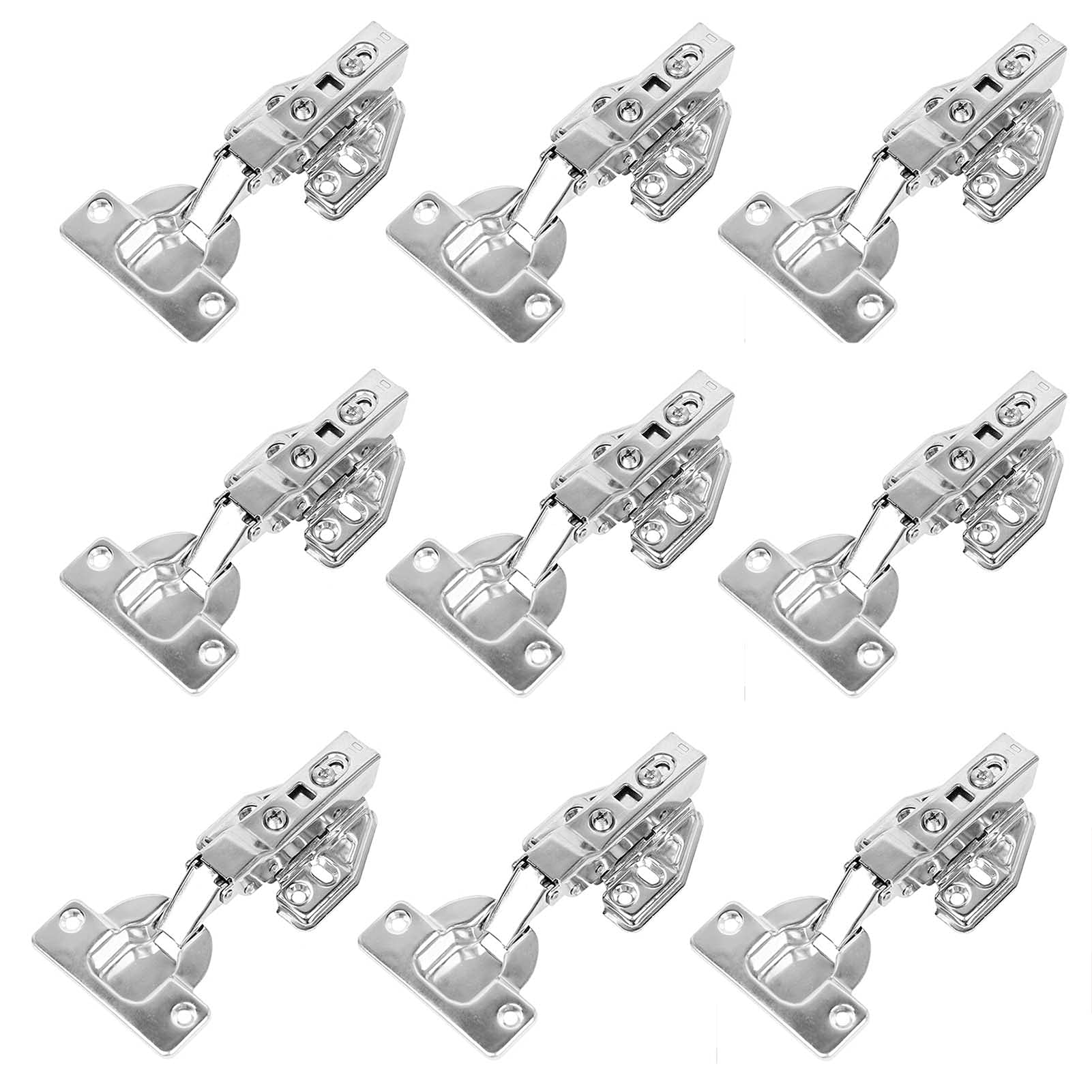 10 Pcs Cabinet Hinges, Soft Close Kitchen Door, Mute Hydraulic Hinge Rustproof and Corrosion Resistant for Bathroom Wardrobe,Middle Bend