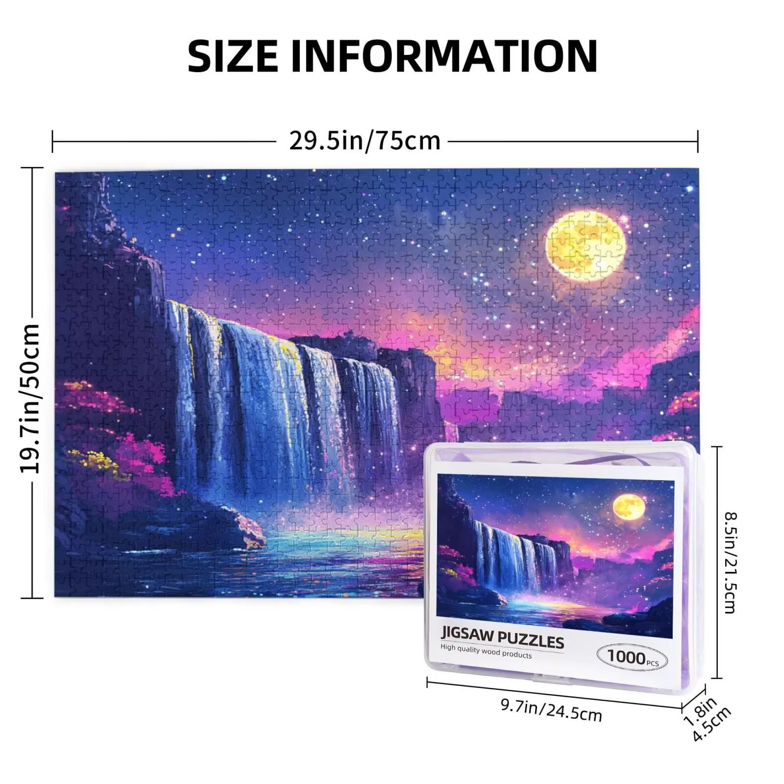 Puzzle fantastyczne 1500 elementów, krajobraz, puzzle dla dorosłych, z pudełkiem na prezent, duże drewniane puzzle dla dorosłych, gra zręcznościowa dla całej rodziny, prezenty dla kobiet, 87 x 57 cm