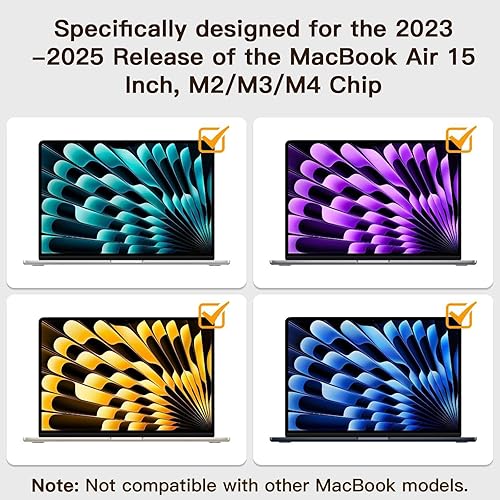 Miniatura 6 de Paquete de 2 protectores de pantalla compatibles con MacBook Air de 15 pulgadas (M2, M3, M4), película antirreflejos mate antiarañazos para Mac Air