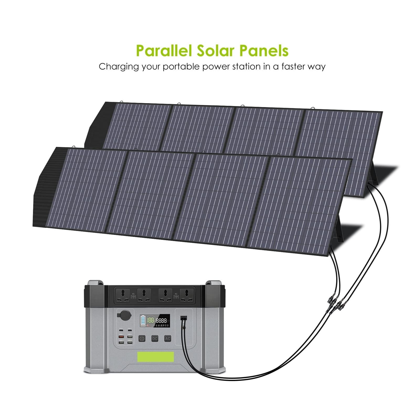 CROS Pannello Solare Portatile Pieghevole 200W 18V Con Controller E Uscite Multiple