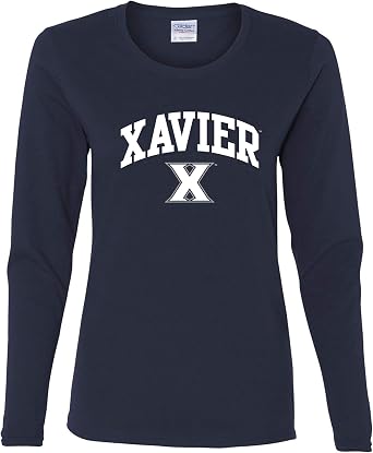 NCAA Arch Logo, Team Color Womens Long Sleeve T Shirt, College, University