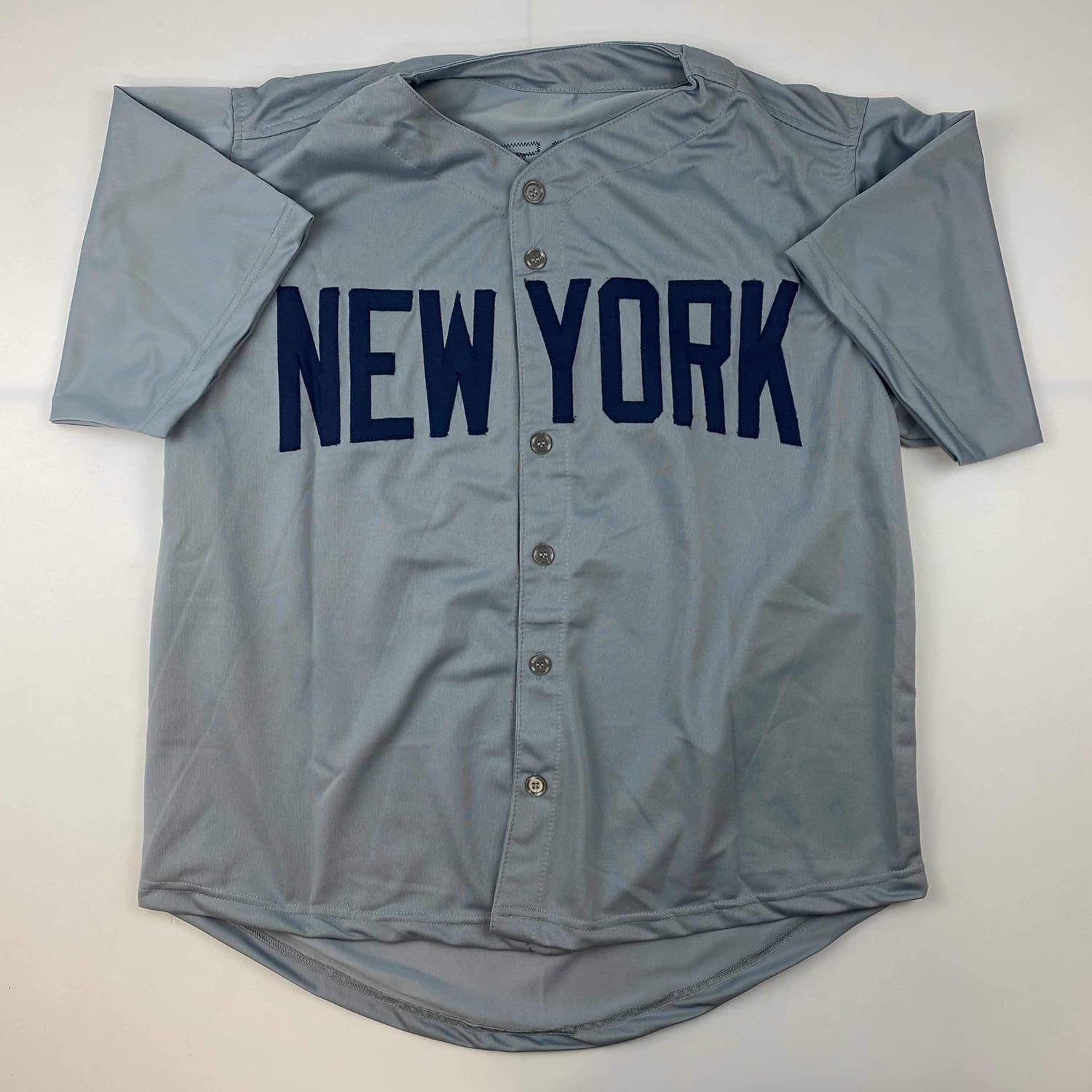 Facsimile Autographed Babe Ruth New York Grey Reprint Laser Auto Baseball Jersey Size Men's XL - Image 3