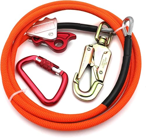 Miniatura 8 de SMT - Núcleo de alambre de acero naranja de 12 "x 8'Climb Right con kit de cordón de triple bloqueo Flip line Swivel Snap Arborist PN