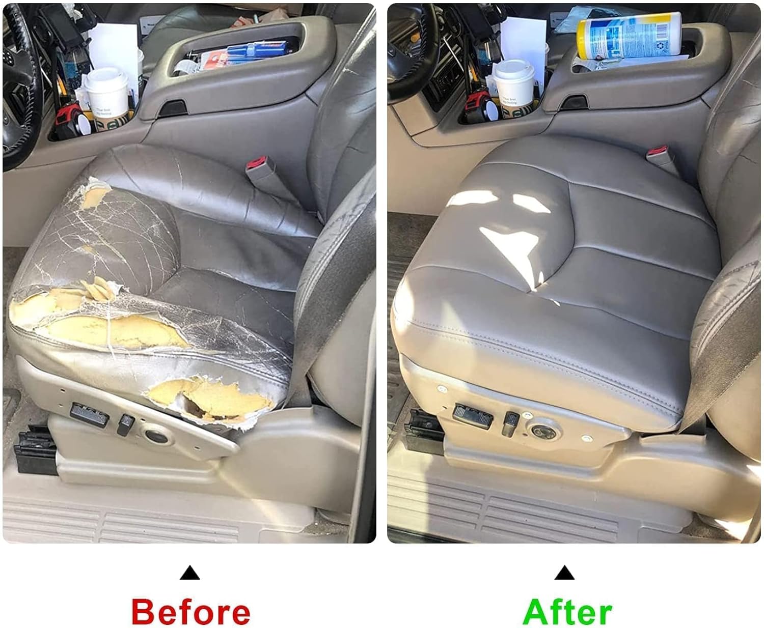 Priprilod #922 Gray Microfiber Leather Driver Side Bottom Replacement Seat Cover Compatible with Chevy Silverado Tahoe Suburban Avalanche GMC Sierra Yukon 2003 2004 2005 2006