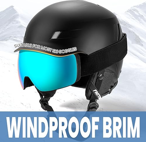 Miniatura 4 de Casco de snowboard y esquí para adultos, casco de snowboard con carcasa de ABS y espuma EPS, cascos de nieve FRITTON - 8 rejillas de ventilación,