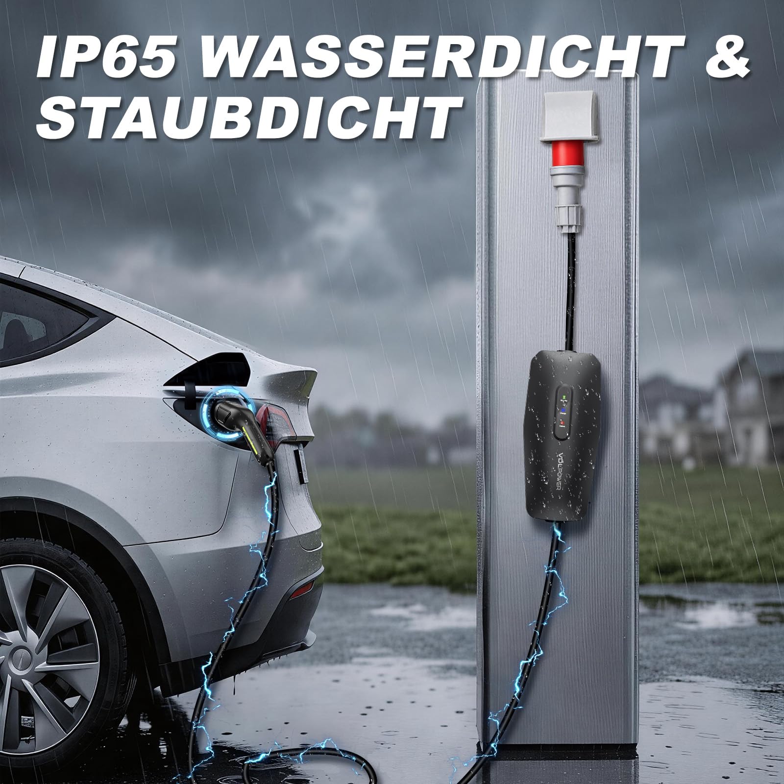 Mobile Wallbox 11kW 5m [3-phasig, 16A CEE] Typ 2 Ladekabel EV-Ladegerät