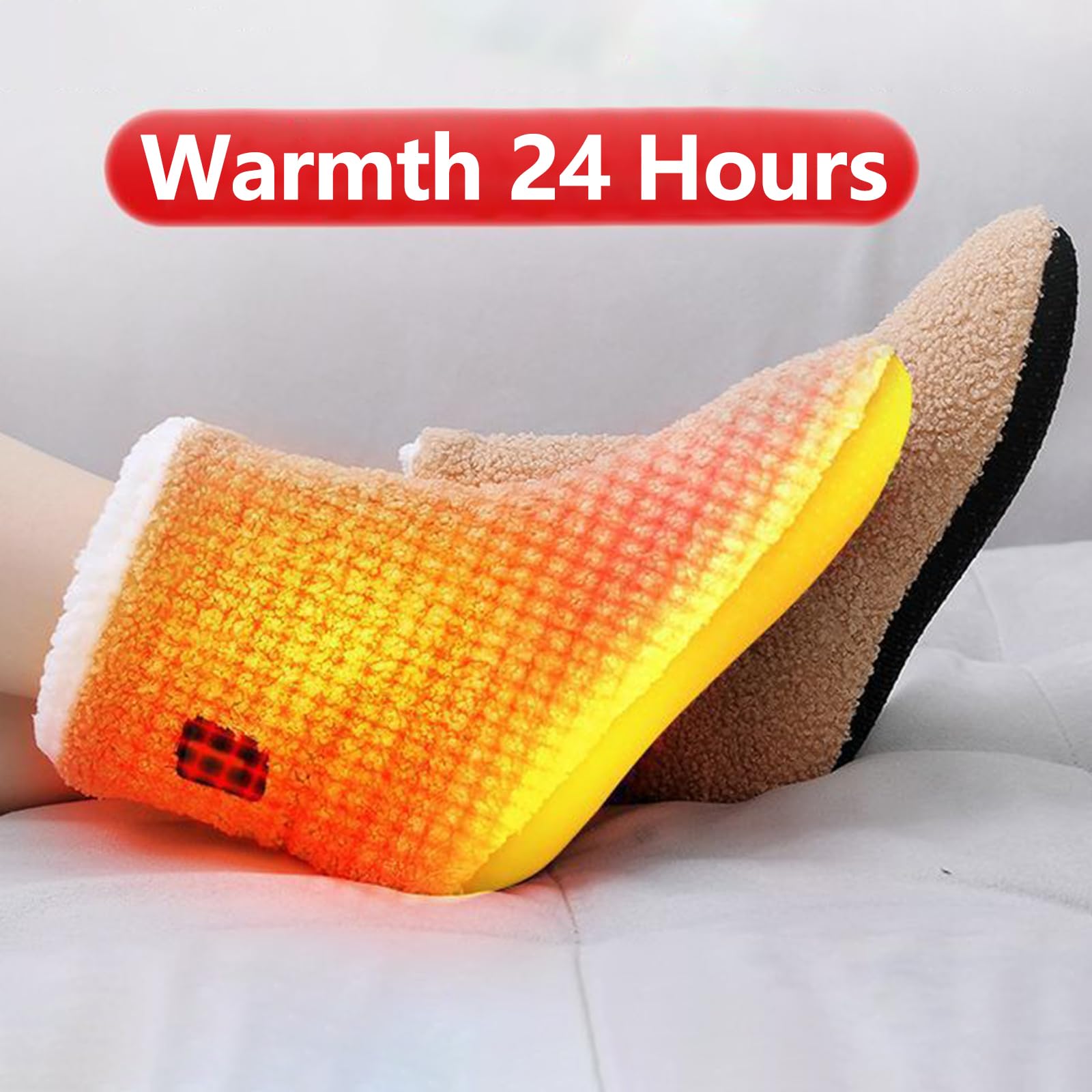 Scaldapiedi Elettrico Comodo Antiscivolo Pantofole Riscaldate Stivali Scaldapiedi Peluche Alleviare Il Disagio Donna Uomo Pantofole Riscaldate Scaldapiedi,E,38/40