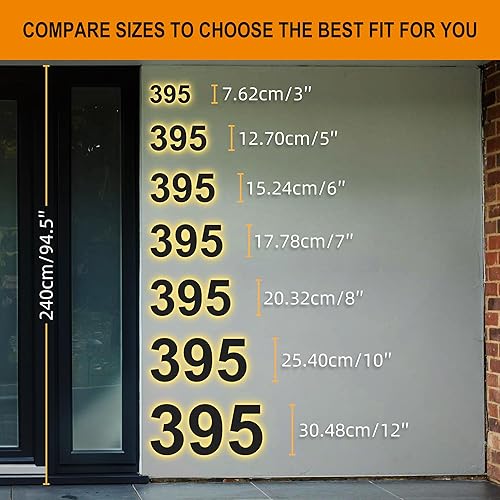 Miniatura 9 de Números de Casa Personalizados LED para Exterior con Iluminación, Números Grandes Personalizados con Energía Solar Retroiluminados, Números de Color