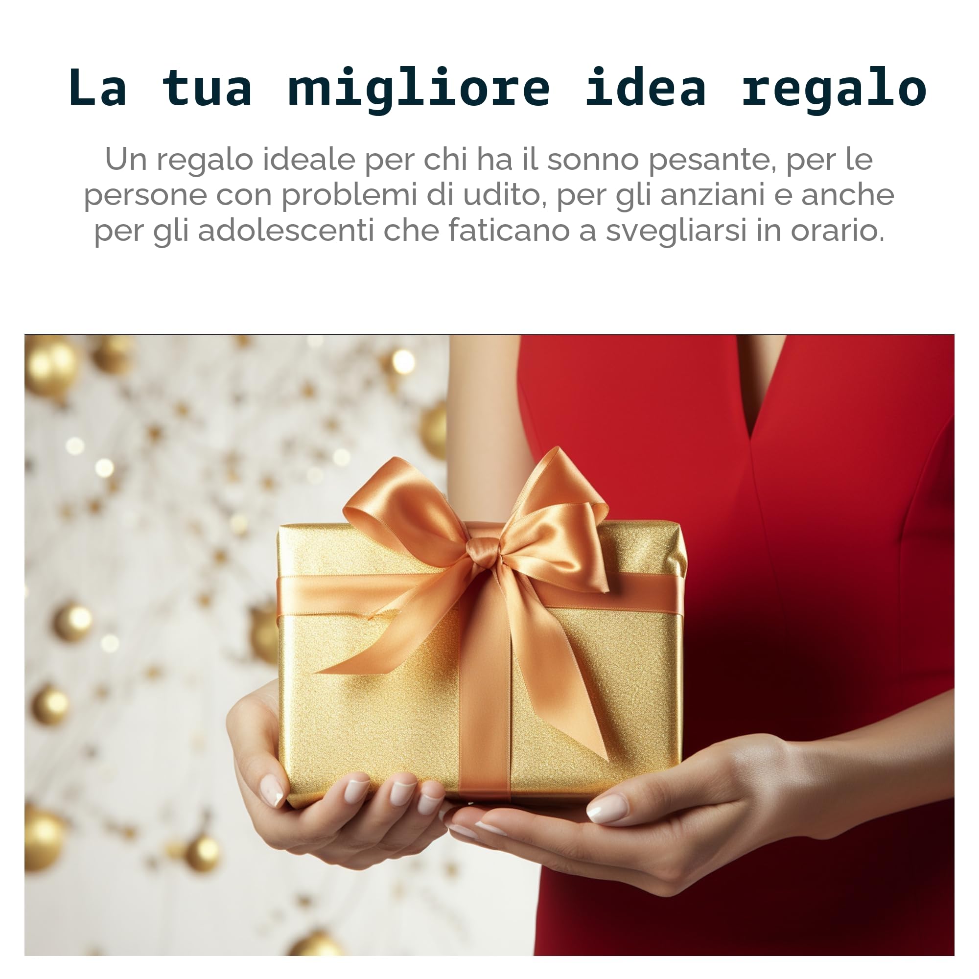 Sveglia vibrante per sonno profondo, sveglia a batteria sotto il cuscino, vibrazione regolabile, senza fili, doppio allarme, retroilluminazione, orologio digitale portatile per non udenti