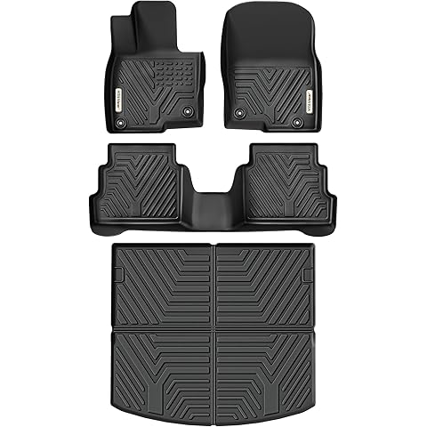 YITAMOTOR Floor Mats & Cargo Liner Fit for Mazda CX-5 2022-2025, TPE All Weather Custom Fit Floor Liners for Mazda CX5, 1st & 2nd Row and Trunk Liner Car Mats Set Accessories, Black