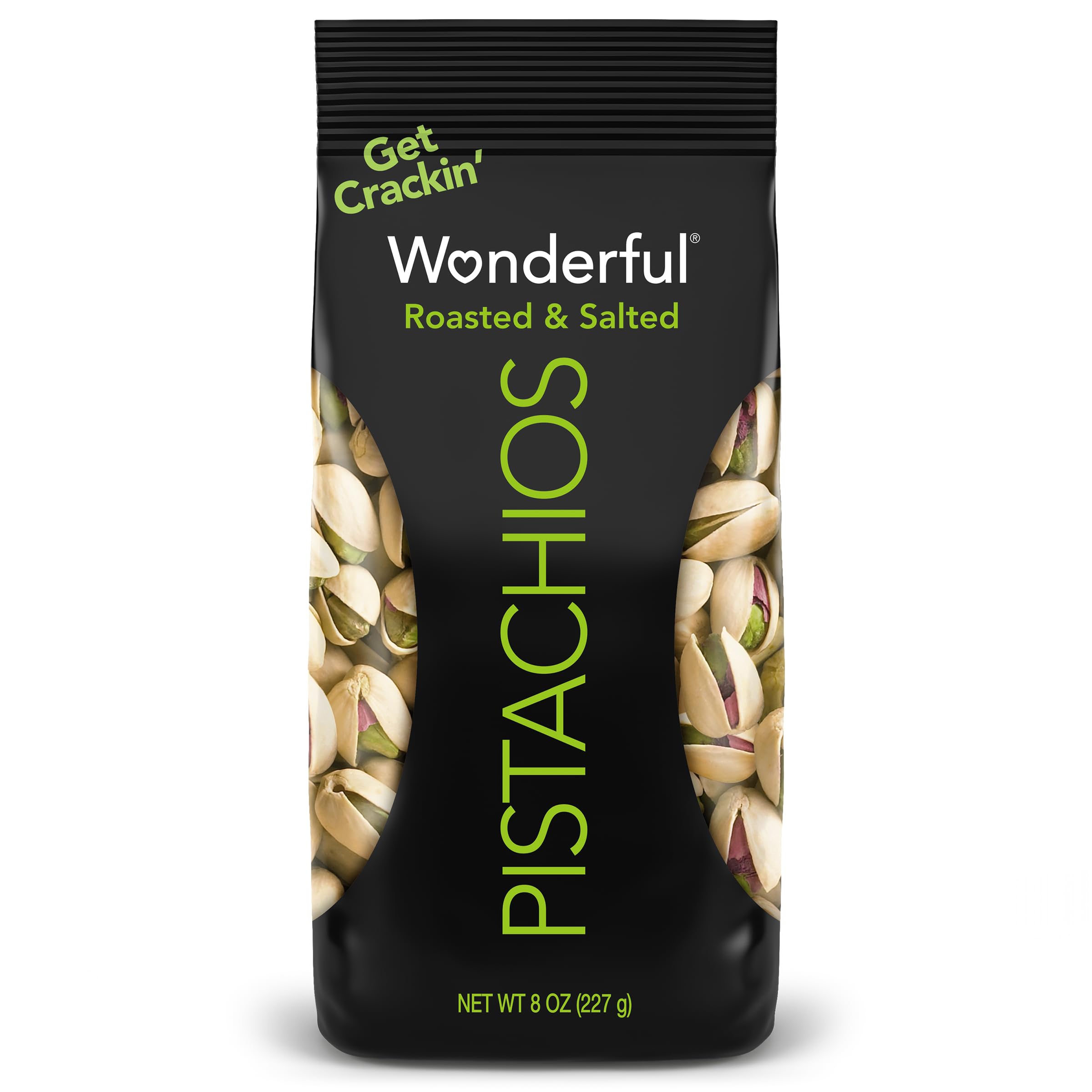 Wonderful Pistachios In Shell, Roasted and Salted Nuts, 8 Ounce Bag, Healthy Snack, Protein Snack, Pantry Staple