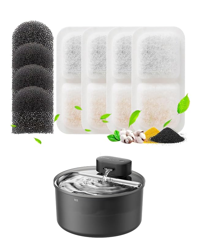 Filtros de Reposição para Fonte de Água oneisall PW13 e PW14, 4 Filtros e 4 Esponjas
